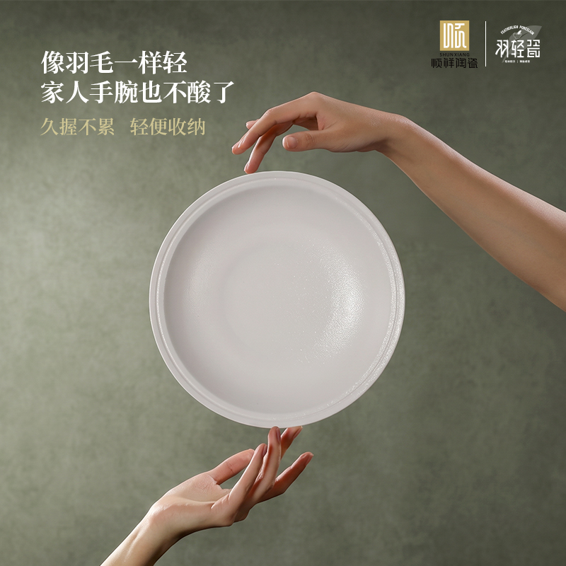 顺祥羽轻瓷清奇9件餐具套装（宋月疏影）
